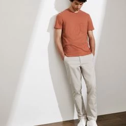 Coupon 🥰 JAEGER Men's T-shirts Cotton And Linen Crew Neck T-Shirt 🎁 -Men's Holiday Clothes Sales SD 10 T62 3827C CJ X EC 1