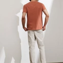 Coupon 🥰 JAEGER Men's T-shirts Cotton And Linen Crew Neck T-Shirt 🎁 -Men's Holiday Clothes Sales SD 10 T62 3827C CJ X EC 3